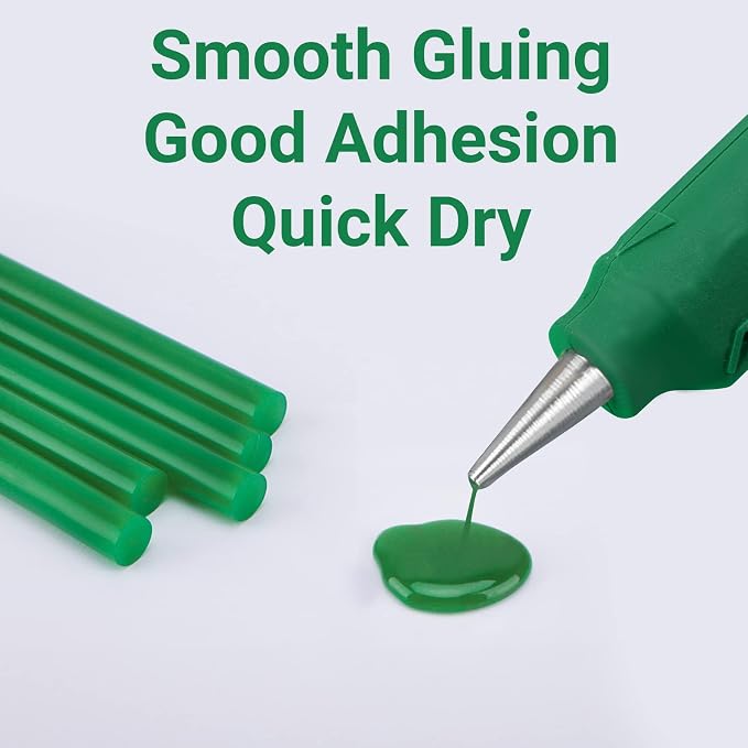 Small Hot Glue Sticks Green, 36 Pack Hot Melt Glue Sticks Colored, Adhesive Craft Glue Sticks for Fabric Wood DIY Painting Decoration Waxing, Mini Size 4" Long x 0.27" Dia