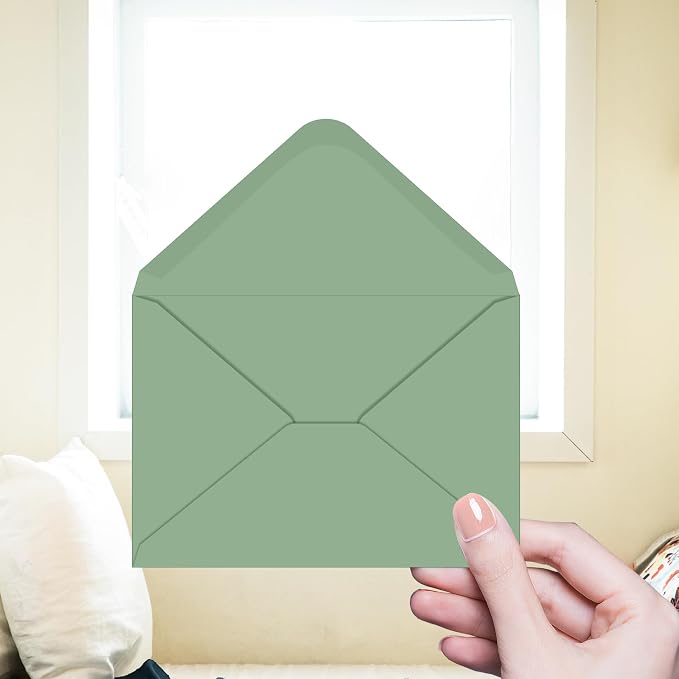 50 Pack 4x6 Envelopes Green A4 Envelopes for Invitations envelope with sticker, Printable, Self Seal for Weddings, Invitations, Photos, Postcards, Greeting Cards, Mailing（sage-green）