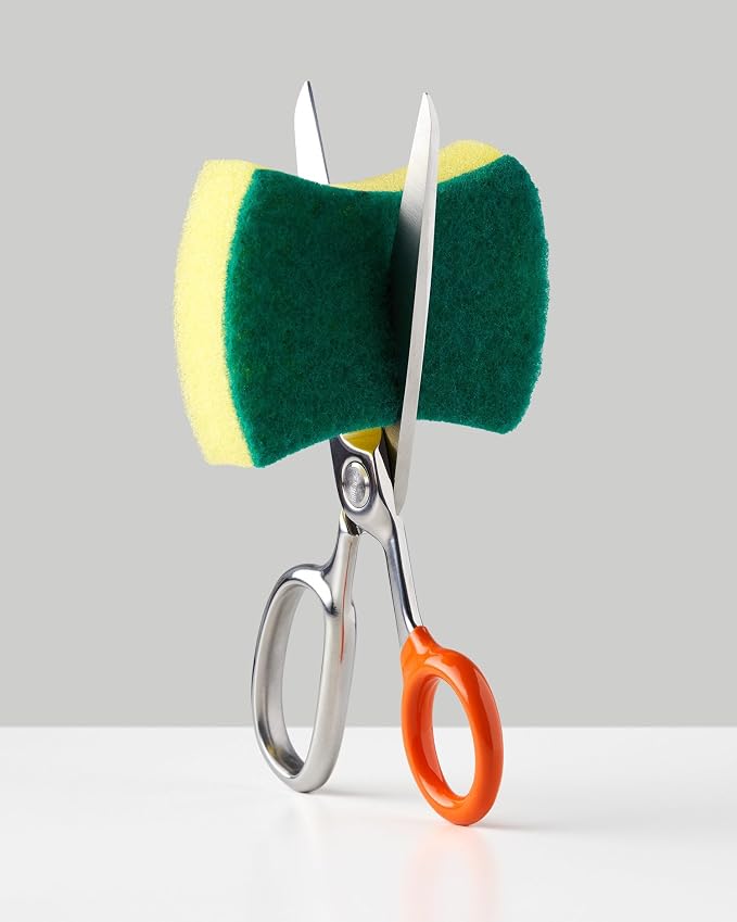 Chroma Scissors - 8.5” Heavy Duty Stainless Steel All Purpose Scissors for Office Supplies, Crafts & Home, Ultra Sharp, Comfort Grip Handles - Orange