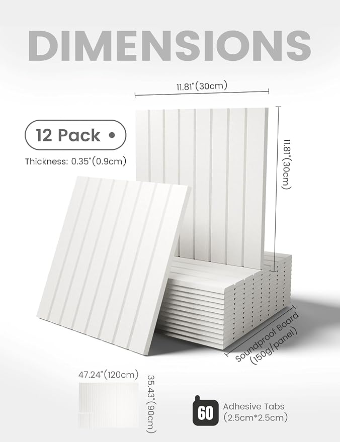 Fluxynara 48" x 36" Large Felt Bulletin Board, Milky White | 12 Pack Cork Board Alternative with 60 Safe Adhesive Tabs, Pin Boards for Wall Decor, Home, Office, Classroom,Dorm