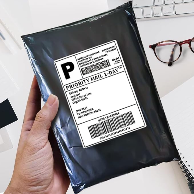 POLYSELLS 100 pcs 6x9 Inches Black Poly Mailers Shipping Envelopes, Strong Adhesive Sealing, Waterproof, and Tear-resistant Postal Mailing Bags for Clothing, Books, and Accessories