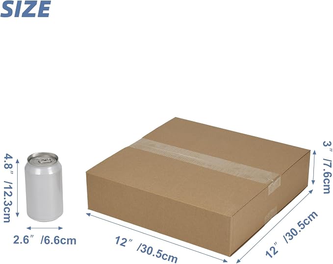 Hoikwo 12x12x3 Shipping Boxes Set of 15 | Brown Corrugated Cardboard Box for Small Business for Packaging Mailing