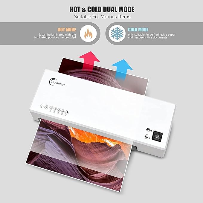 Laminator Machine with 40 Laminating Sheets, A4 Laminator Thermal and Cold with Paper Trimmer & Corner Rounder, 9 Inch Laminating Machine for Home School Office