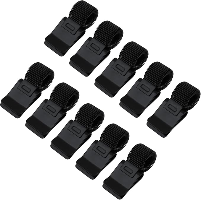 Black Pen Clipboard Holder Adjustable Spring Loop Pencil Clip 10PCS | T Tulead Spring Loop Pen Clip, for Desk Organizer, for Clip Book T: 1-2mm