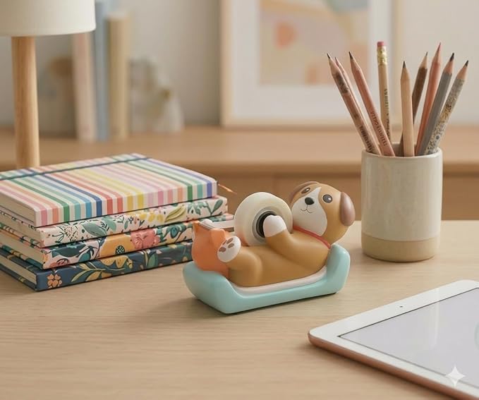 Chapman & Grand Puppy Dog Tape Dispenser (Tan/Turquoise)