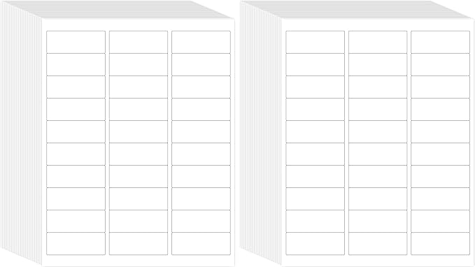 L LIKED Printable Address Labels, 1" x 2-5/8", 1,500 Labels, 30 per Sheet, Mailing Labels for Envelopes (50 Sheets) (Pack of 2)