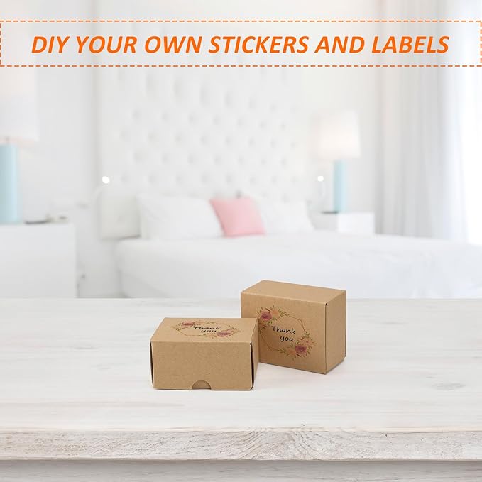 HORLIMER 4x3x2 inches Shipping Boxes Set of 50, Brown Corrugated Cardboard Box Literature Mailer