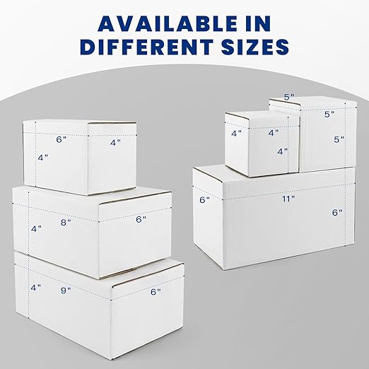 Golden State Art, 8x8x8 Inches White Shipping Boxes 28 Pack, Corrugated Cardboard Box for Small Business Mailing, Shipping, Packaging