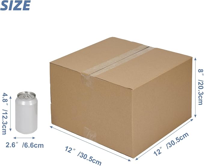 Hoikwo 12x12x8 Shipping Boxes Set of 15 | Thin Brown Corrugated Cardboard Box for Small Business for Packaging Mailing Light Weight Items