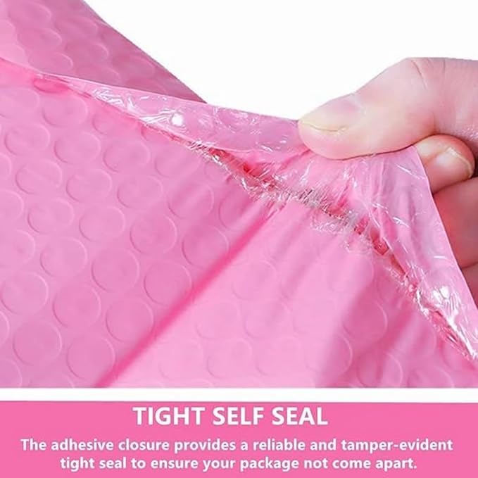 Bubble Mailers 4x6 Inch 12 Pack Small Padded Envelopes Poly Thicken Padded Self Seal Envelopes Bags (Pink, 4X6 Inches)
