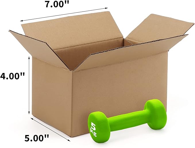CRUGLA Shipping Corrugated Boxes Mailers 7x5x4 inch, Kraft Cardboards Packing Boxes for Business, Home, Packs of 25