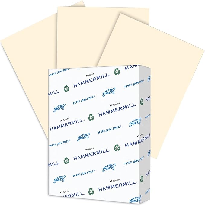 Hammermill Colored Paper, 20 lb Ivory Printer Paper, 8.5 x 11 - Made in the USA, Pastel Paper, 103176R - 1 Ream (500 Sheets)