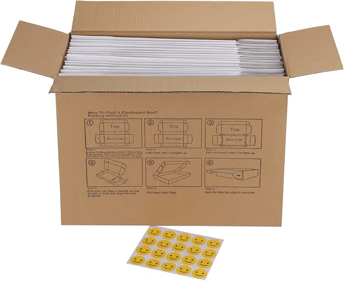 RLAVBL 12x9x3 Shipping Boxes Set of 20, White Corrugated Cardboard Box for Packing, Mailing, Business