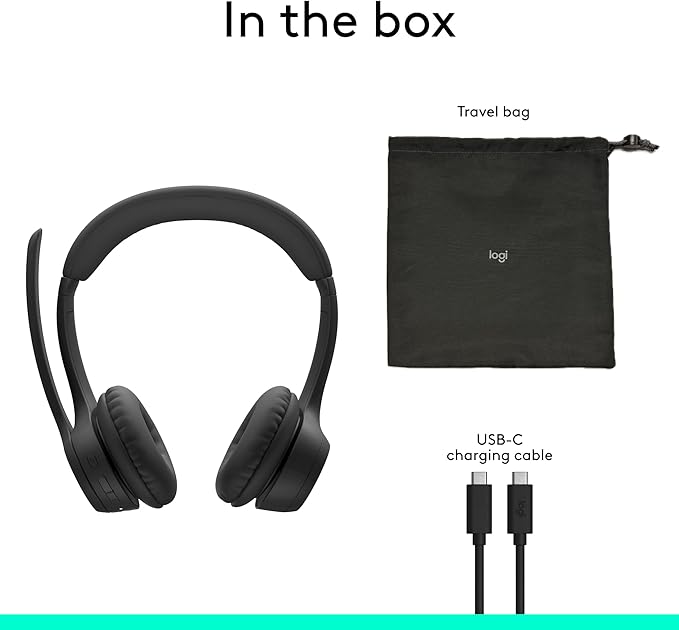 Logitech Zone 305 for Business, Wireless Bluetooth Headset with Microphone, Native Bluetooth, for Microsoft Teams, Compatible with Windows, Mac, Chrome, Linux, iOS, iPadOS, Android