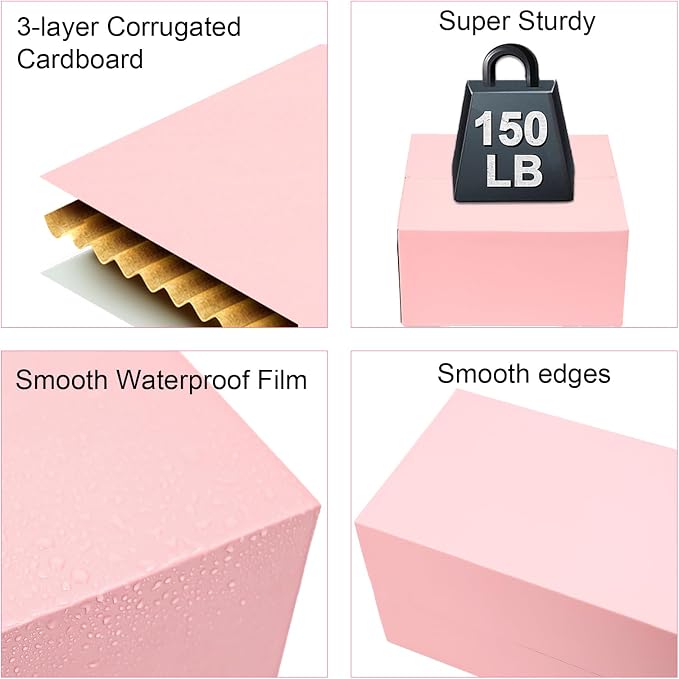 Small Shipping Boxes 6x6x6 Inches, 30 Pack Pink Corrugated Cardboard Boxes, Cube Mailer Boxes for Small Business Packaging Mailing