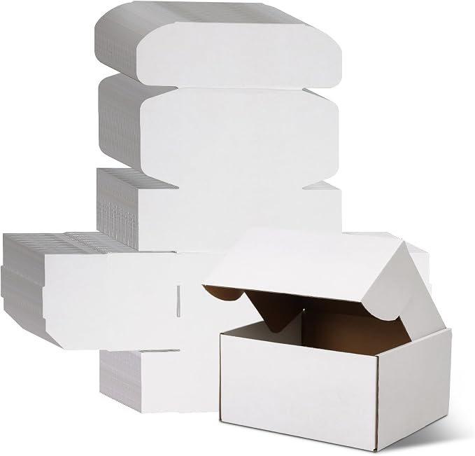 WIFTREY 8x6x4 Shipping Boxes 30 Pack, White Packing Box for Small Business, 8 x 6 x 4 Corrugated Cardboard Boxes for Mailing, Mailing, Shipping