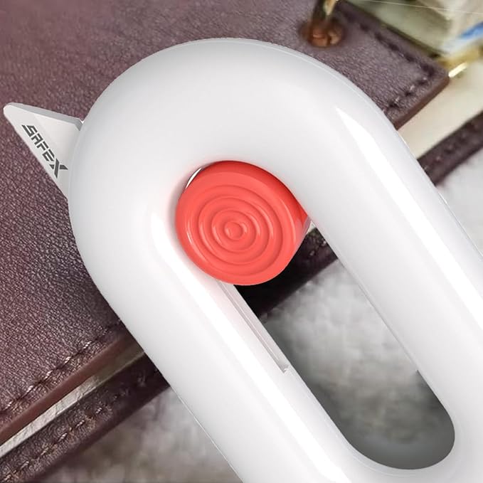 Ceramic Box Cutter, Box Cutter Retractable, Pink, Mini, keychain, Safety, Cute, Magnetic Package Opener, Box Opener Cutter for Daily Online Shopping/Kitchen/Office/Baby Beauty Gift Unpacking
