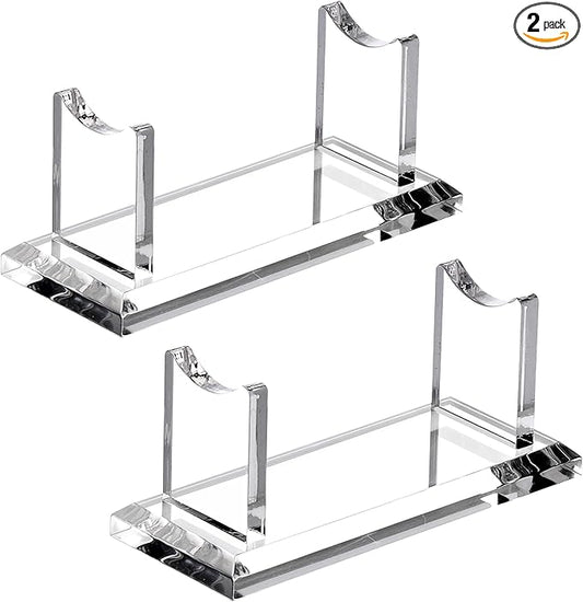 SANRUI 2 Pack Acrylic Pen Holder Display Stand, Fountain Pen Pencil Makeup Brush Rack, Ballpoint Pen Showholder, Paintbrush Drying Rack Organizer Desk for Home School Office or Store Use
