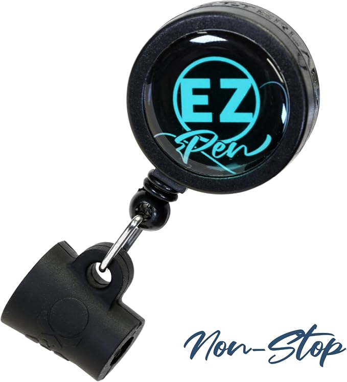 Better Labz EZ PEN Retractable Pen Reel for Nurses, Teachers, Waitresses, Carpenters, Construction Workers, Contractors & Pros (Non-Stop Blue)