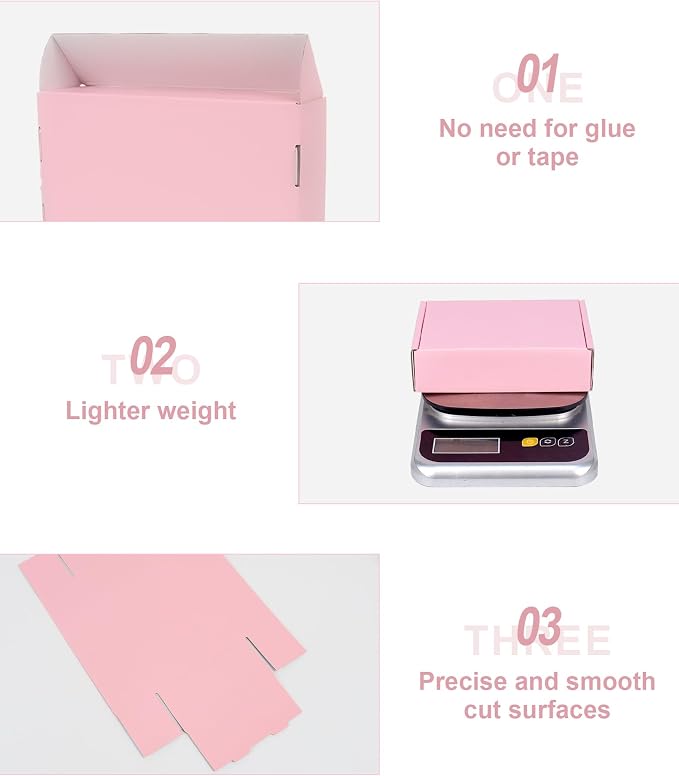50 Pack 6x4x1.6 in Valentine's Day Shipping Boxes, Shipping Boxes for Packaging Small Business, Colored Medium Corrugated Cardboard Mailer Box