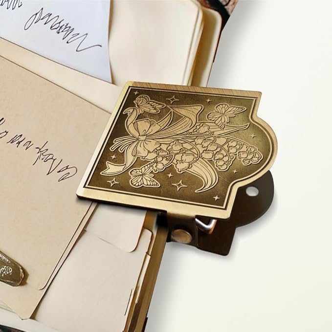 ANATTASOUL Travel Journal Clip Vintage Lily of The Valley Metal Book Clips, Decorative Heavy Duty Journal Clips to Hold Journal Open for Notebook, Photo, Bookmark, Office Kitchen Home DIY Use