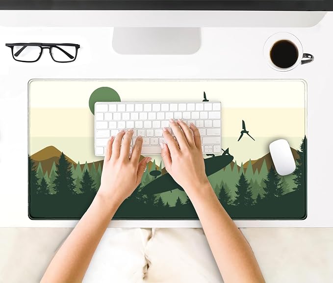Spaceship XXL Large Gaming Mouse Pad Desk Mat Pad Non-Slip Rubber Base Desk Matt for Desktop Big Full Mousepad Computer Keyboard and Mouse Mat Extended Mouse Pad 31.5x15.7In