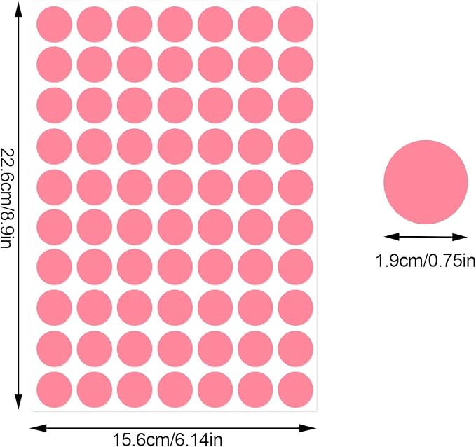 3500 Pieces Dot Stickers, 3/4 inch Black Coding Labels Circle, Circle Stickers, Price Stickers, Dot Stickers for Office Classroom Student（Pink）