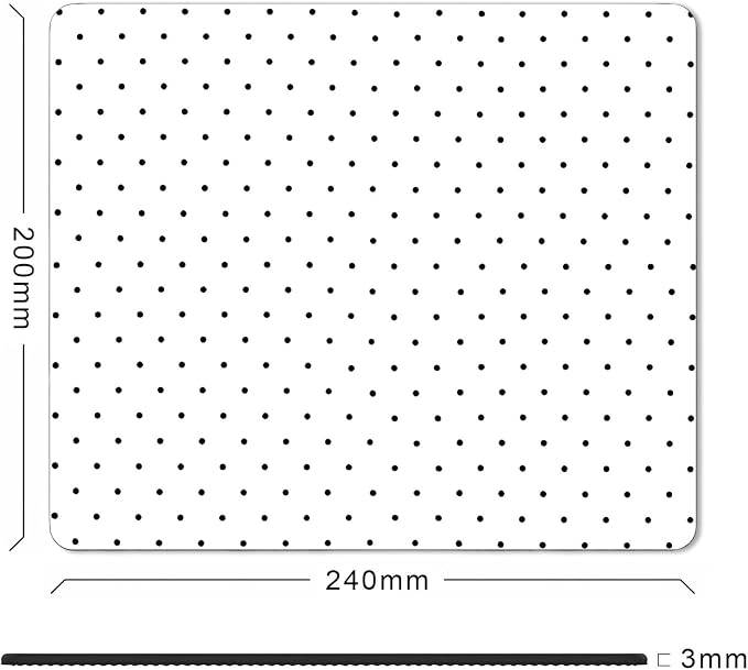 Square Polka Dot Aesthetic Retro Mouse Pad Small, Cute White and Black Mouse Pads, Non-Slip Rubber Mousepad Washable Cloth, Computer Pad Decor Gifts, Pretty Coworker Gift for Girls Girly, 9.5x7.9 inch