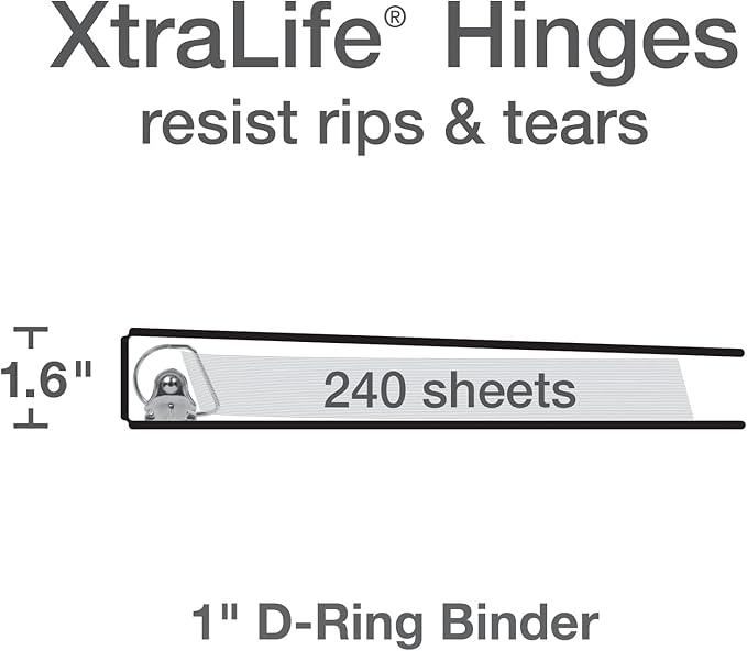 Oxford® 3 Ring Binders, Durable Binders for School and Office, Durable 1 inch D Rings, Holds 240 Sheets, ClearVue Presentation Binder, Green, 4PK