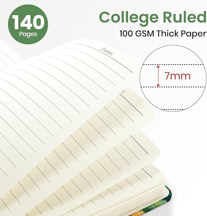 Lined Spiral Journal Notebook for Women, A5 College Ruled Journals for Writing, Hardcover Notebooks for Work, Note taking and Office School Supplies,140 Pages - Mystic Forest