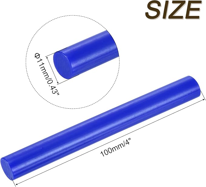 uxcell 30pcs 11mm x 100mm Mini Hot Glue Gun Sticks 4-inch x 0.43-inch High Sticky Large Hot Glue Sticks for Glue Gun, Bright Blue