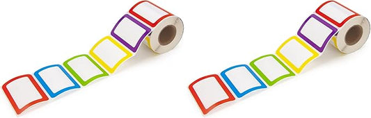 L LIKED 500 Stickers - 3.5" x 2.25"Colors Plain Name tag Labels with Perforated Line for School Office Home (Blank - 500 Labels) (Pack of 2)