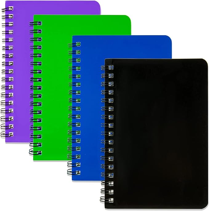 YiHenTiezz Spiral Notebook 4Pack Pocket Notebook 4.2"x 6.1" Pocket Notepad Small Notebook (8packblack)