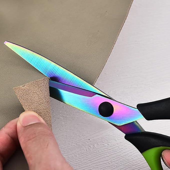 Scissors All Purpose,Titanium Blades Scissors, Heavy Duty, Soft Grip Handle - Set of 3, Great for Office, Sewing, Arts & Home