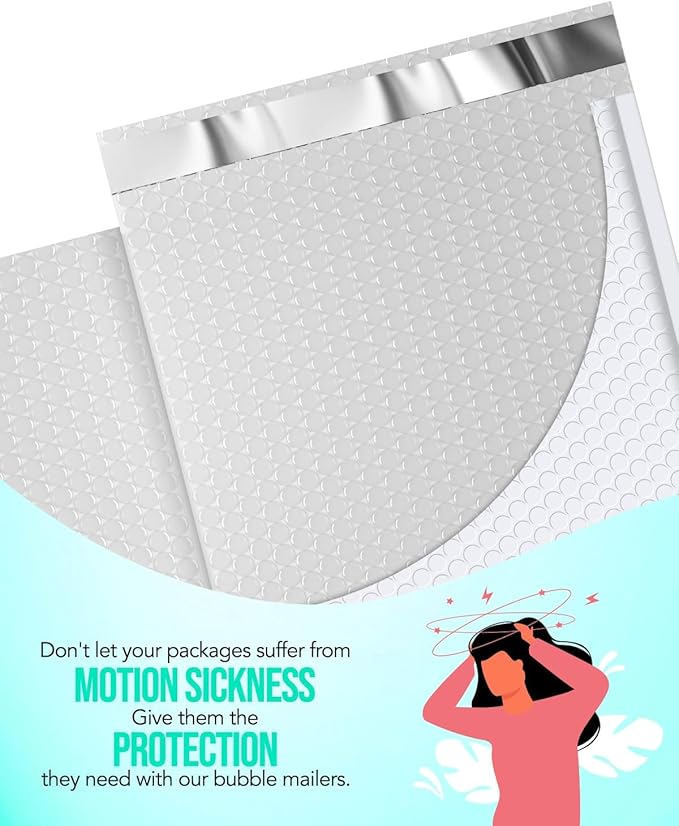 GSSUSA Large Bubble Mailers 10.5x16 Inch 500 Pack White Padded Envelopes, Strong Adhesion Padded Mailer Self-Seal Bubble Envelopes for Mailing Clothes,Magazines