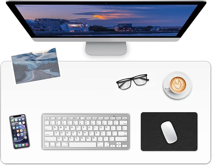 Clear Desk Mat, Non-Slip PVC Desk Protector Mat (27.6"*13.8") | Desk Mat with Round Edge, Heat Resistant & Waterproof Clear Desk Writing Mat for Home and Office
