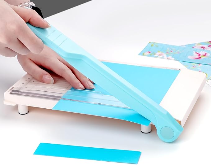 Briartw Professional 9" Guillotine Paper Trimmer & Craft Cutter - Precision Blade for Paper,Photos,Cardstock,Fabric,Leather with Self-Sharpening Blade, Inch/Cm Grid, Portable Paper Cutter for Crafting
