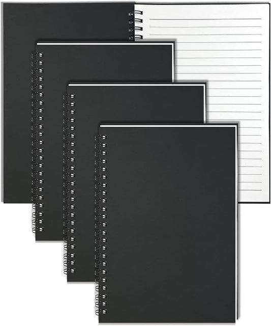 4Pack Spiral Notebook, 5.7x8.3” Small Notebooks for Work 120 Page Note Pads | Multipack Blank Kraft A5 College Ruled Notebook Journal Spiral Bound for Writing Lined Notepad for Office School Journaling