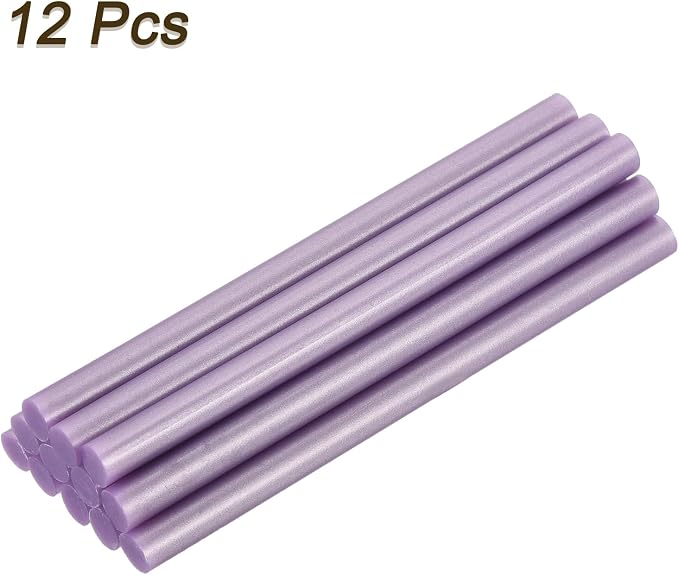 uxcell 12pcs Mini Hot Glue Sticks for Glue Gun 0.27 x 4 Inch Small Glue Sticks, 7 x 100mm Metallic Purple