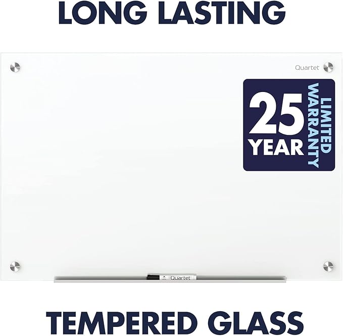 Quartet Dry Erase Board, Magnetic Whiteboard 48" x 48", Glass Board for Wall, Infinity, Brilliance White (G24848W)
