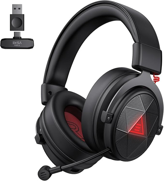 EKSA E900X 5.8G Wireless Gaming Headset with Micphone for PC PS4, PS5, Computer, Laptop - Dual Mic ENC Call Noise Cancelling Headphones - 7.1 Srround Sound - Over Ear Headphones for TV, Music, Meeting