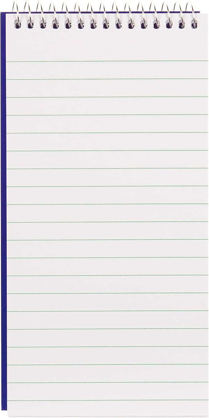Blueline Reporter Notebook / Note Pad, 4 x 8 inches, 160 Pages / 80 Sheets (AT8B)