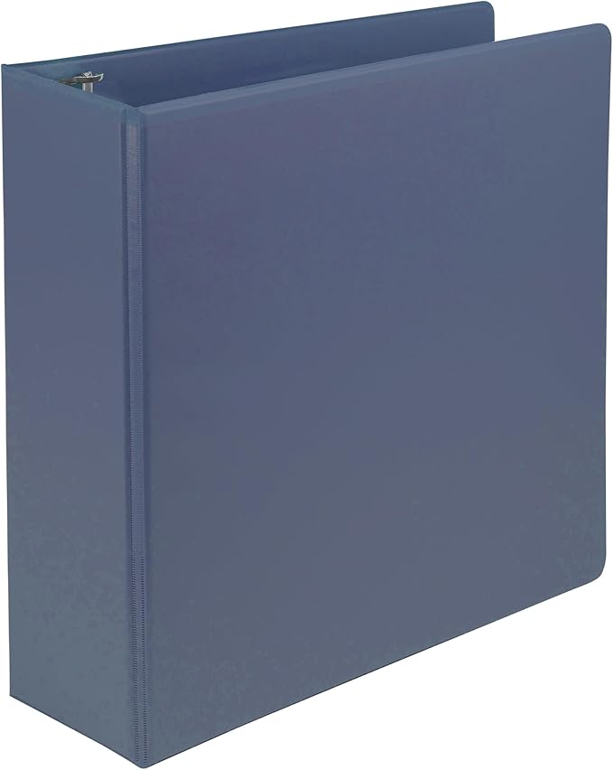 Samsill Plant-Based 3 Inch Durable D-Ring, View Binder, Eco-Friendly, USDA Certified Biobased, Single, Indigo