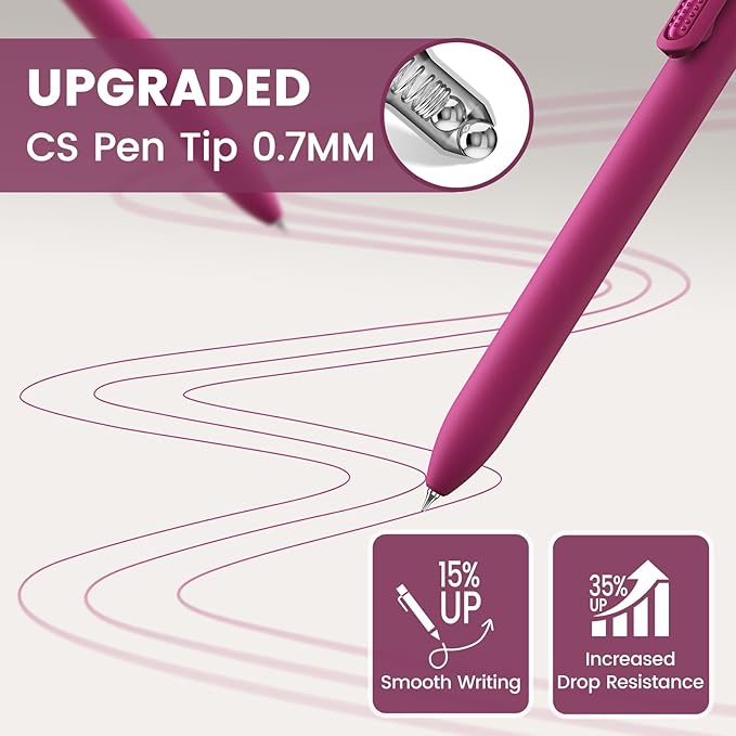 Colorful Gel Pens, 16 Pack 0.7mm Colored Ink Quick-Drying No Bleed | Smooth Writing Coloring, Soft Grip Stress Relief, Fine Point Retractable for Journaling, Note Taking, Office, Students Adults