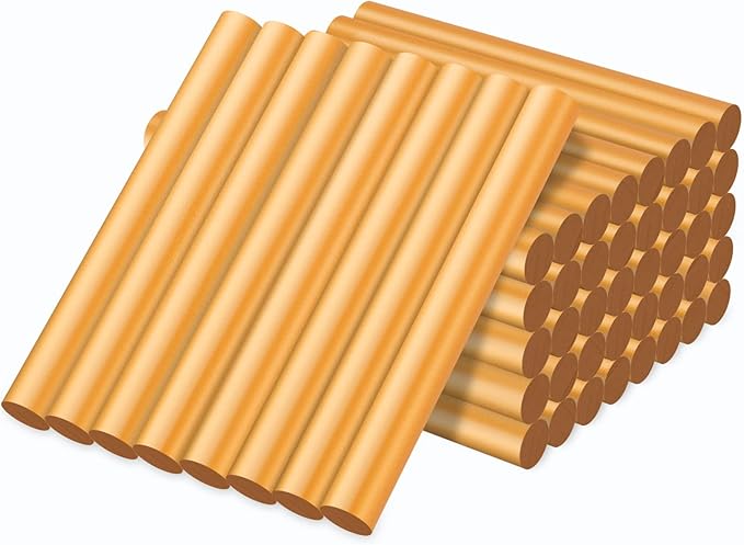 Metallic Gold Hot Glue Sticks, Manarty 48 PCS Full Size Hot Melt Glue Sticks Colored, Craft Adhesive Waxing Sticks for Wedding Cards, Sealing, Holiday Decoration, Art, DIY, 0.43" Dia x 4" Long,