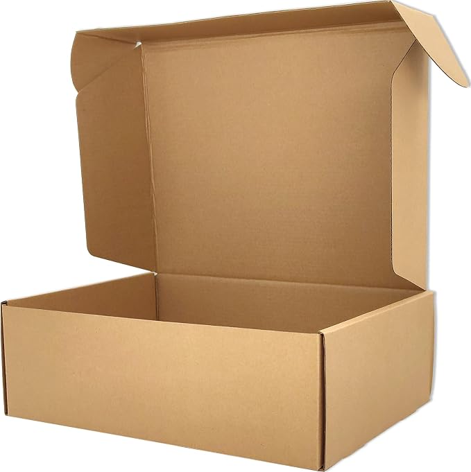 12x8x3 Shipping Boxes Brown Mailer Corrugated Cardboard Box Set of 20 | for Packaging, Literature, Packing, Mailing, Storage, Small Business, Moving, Gift, Supplies, Quick Fold, Tab Locking