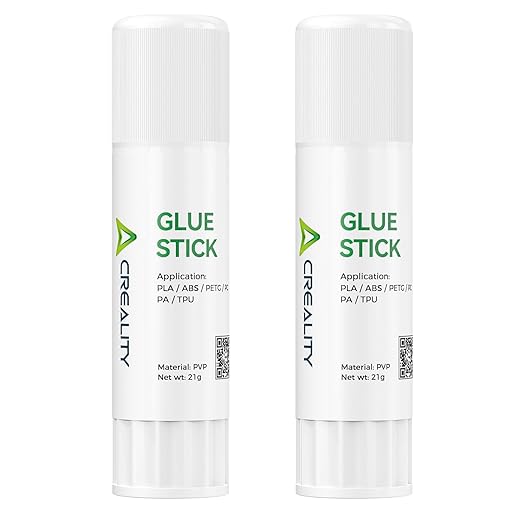 Creality 3D Printer Glue Sticks PVP Solid Glue Sticks for 3D Printing Hot Bed Build Plate, Enhanced Adhesion Reduces Warping for Filament, 3D Printer Adhesive for PLA/ABS/PETG/PC/PA/TPU, 2 Pack