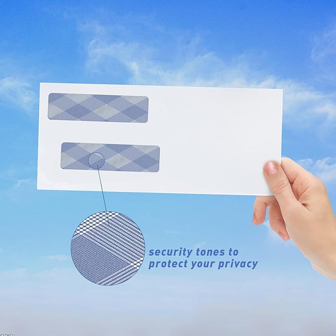 1000#8 Self Seal Business Envelopes, PANDRI No.8 Double Window Design for Business and Quickbooks Check(invoice not fit), Documents Secure Mailing - Number 8 Size 3 5/8 X 8 11/16-24LB