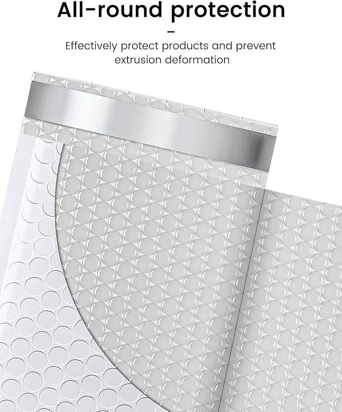 GSSUSA White Bubble Mailers 4x8 Padded Envelopes 500Pack, Small Bubble Mailer Self Seal Bubble Envelopes Waterproof Padded Mailers for Small Business, Padded Mailing Envelopes, Shipping Supplies