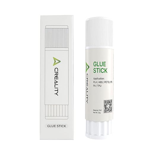 Creality 3D Printer Glue Sticks PVP Solid Glue Sticks for 3D Printing Hot Bed Build Plate, Enhanced Adhesion Reduces Warping for Filament, 3D Printer Adhesive for PLA/ABS/PETG/PC/PA/TPU, 1 Pack